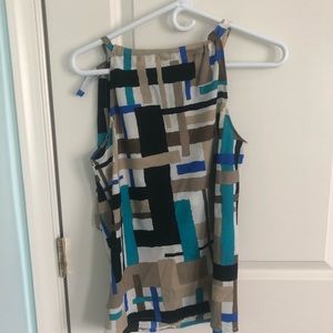 The Limited Geometric print with tie neck